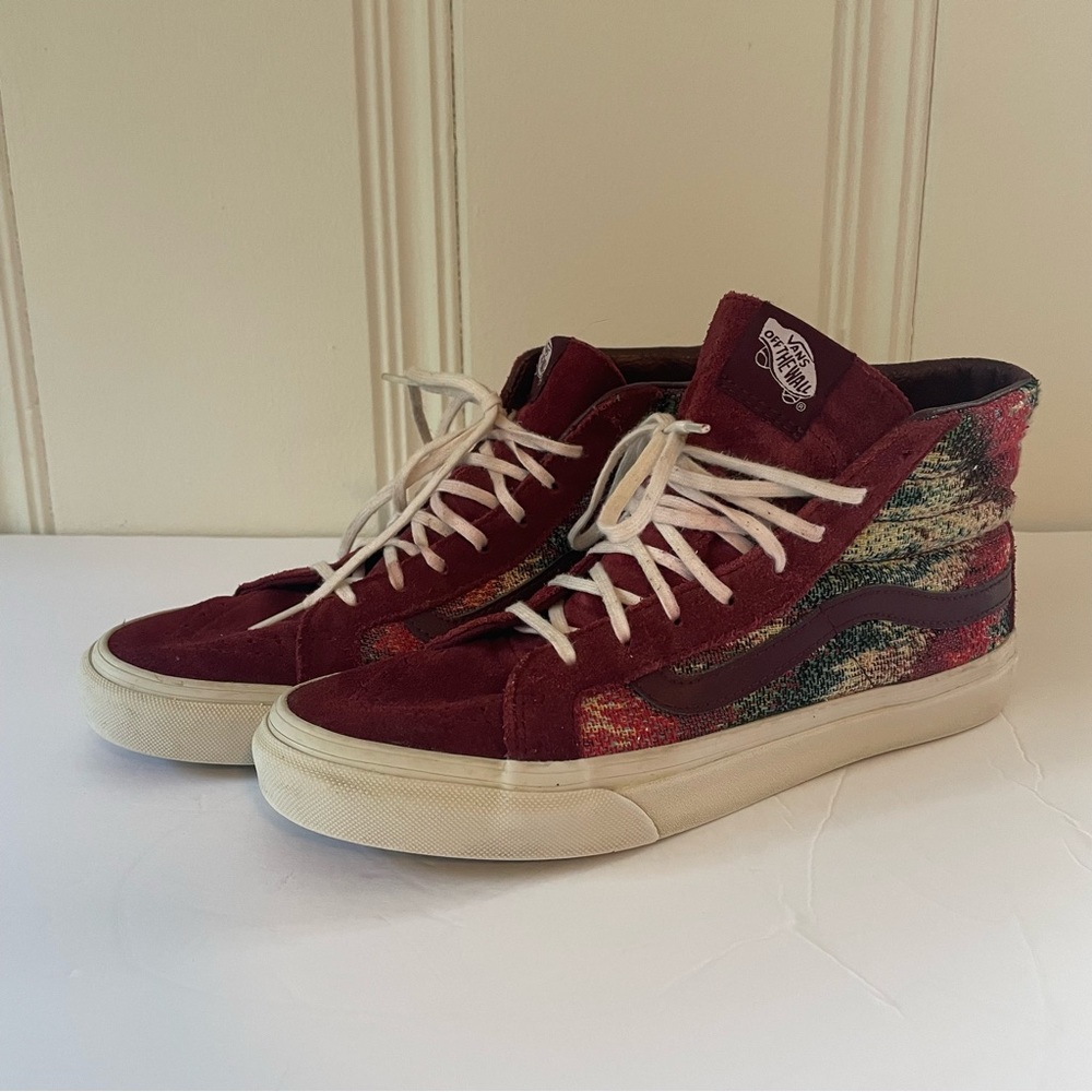 Vans SK8 Hi Slim Italian Weave Port Royale Women's Classic Skate Shoes Size 8